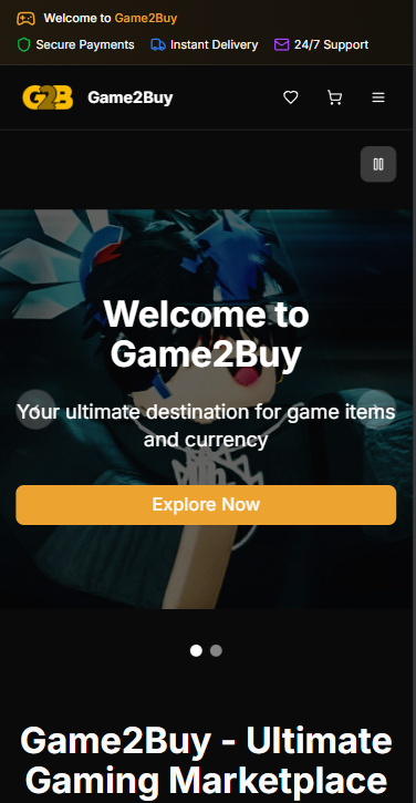 Game2Buy Mobile View